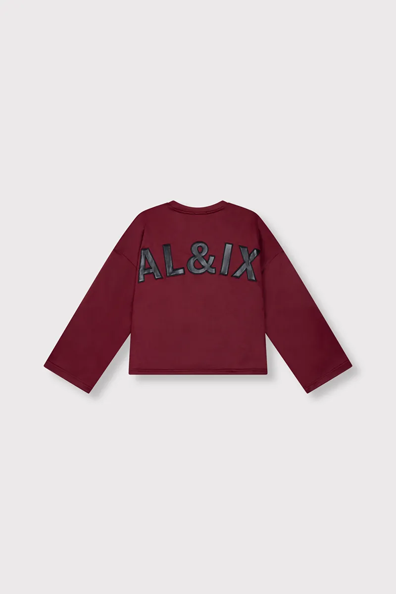Baseball Sweater van ALIX The Label, kleur Bordeax