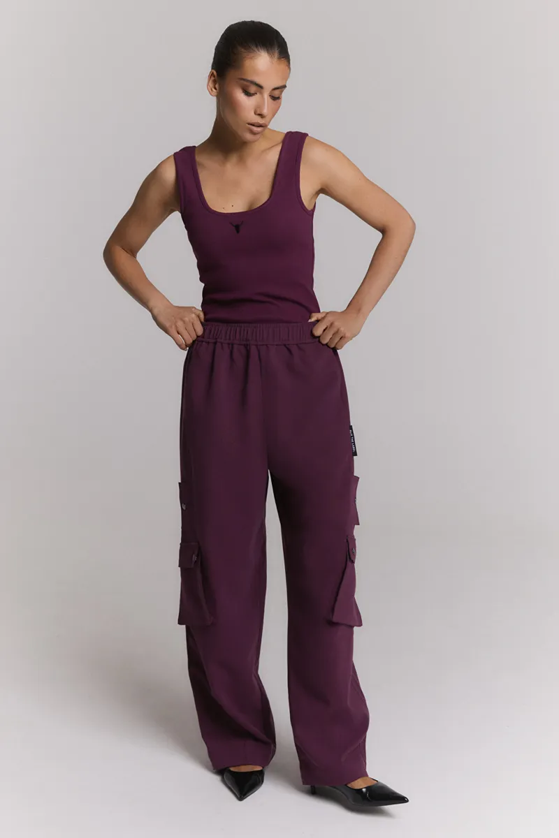 Cargo Pants van ALIX The Label, kleur Aubergine