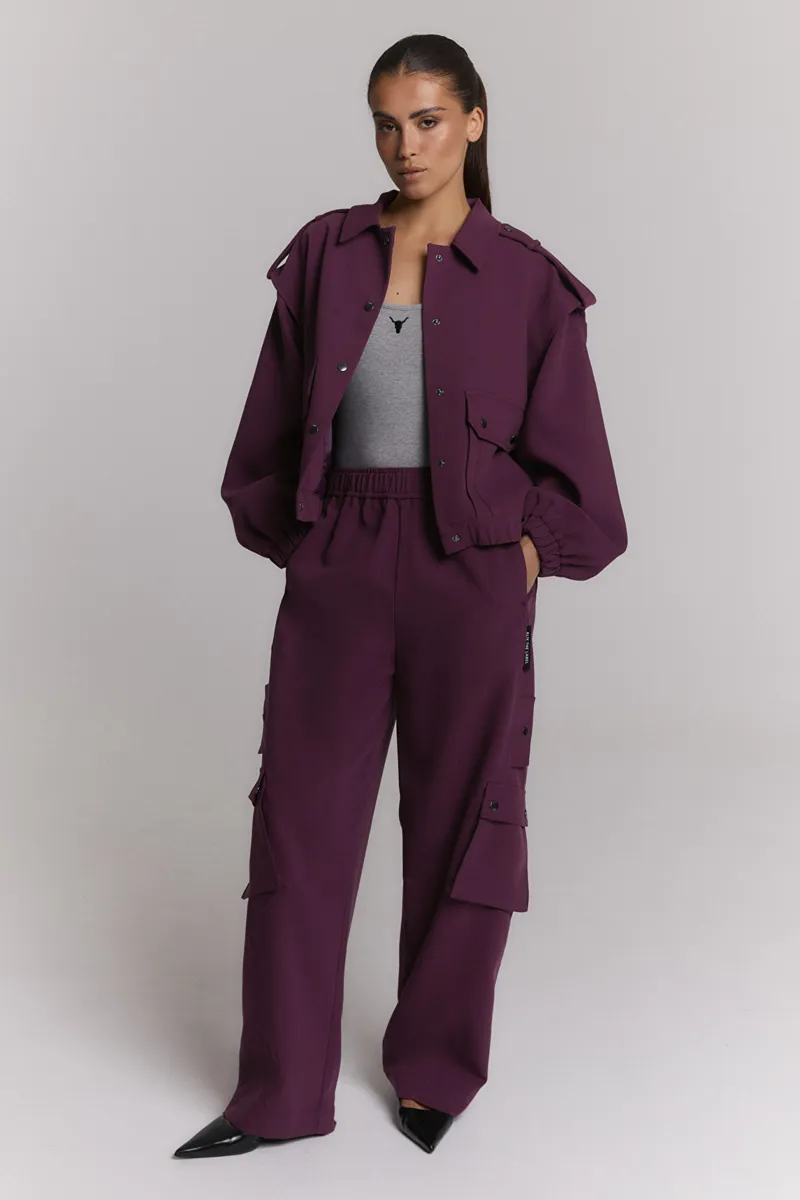 Cargo Pants van ALIX The Label, kleur Aubergine