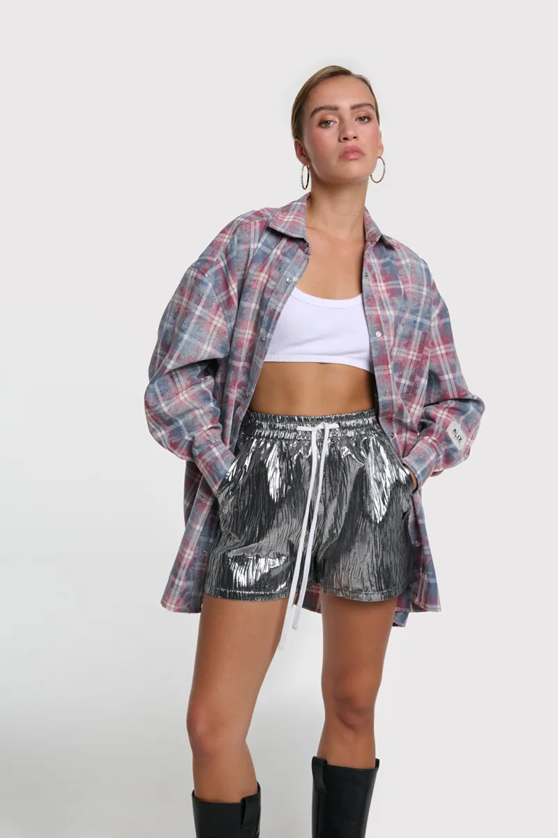 Crinkle Shorts van ALIX The Label, kleur Silver