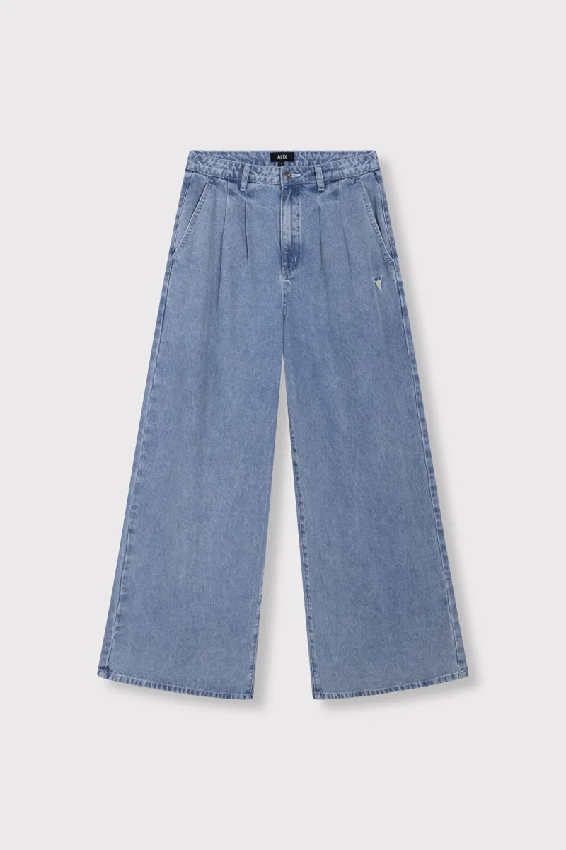 Denim Wide Pants van ALIX The Label, kleur Light Blue Denim