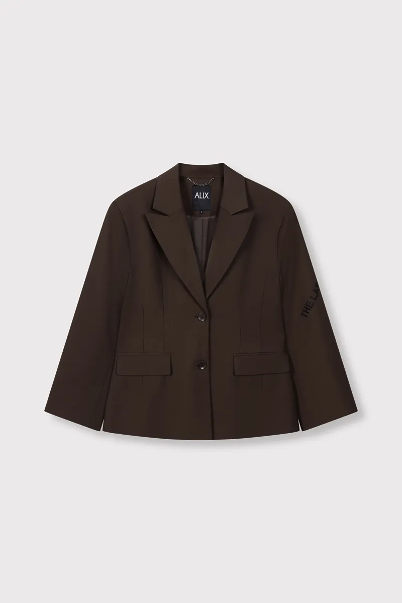 Fitted Blazer van ALIX The Label, kleur Deep Brown