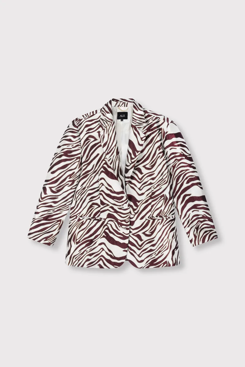 Jacquard Blazer van ALIX The Label, kleur Bordeaux