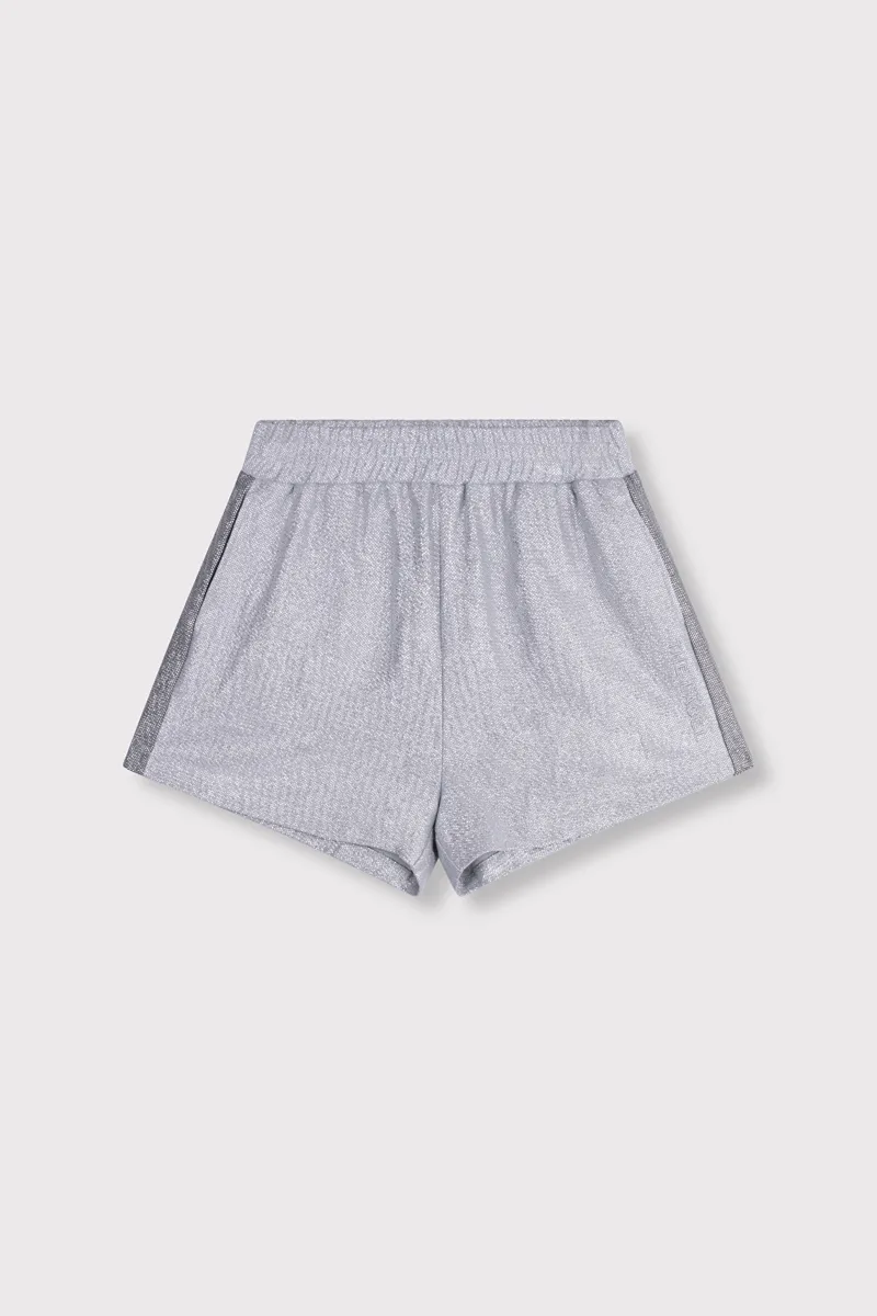 Ladies Knitted Foil Shorts van ALIX The Label, kleur Light Grey