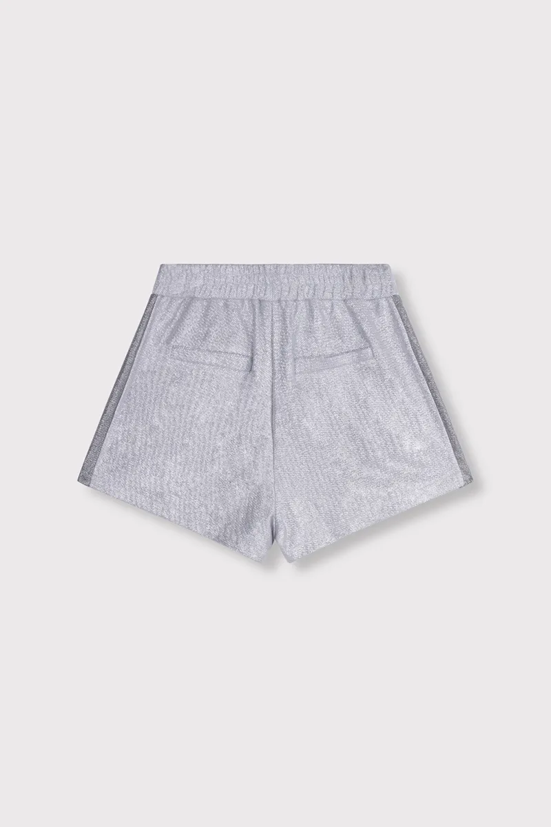Ladies Knitted Foil Shorts van ALIX The Label, kleur Light Grey
