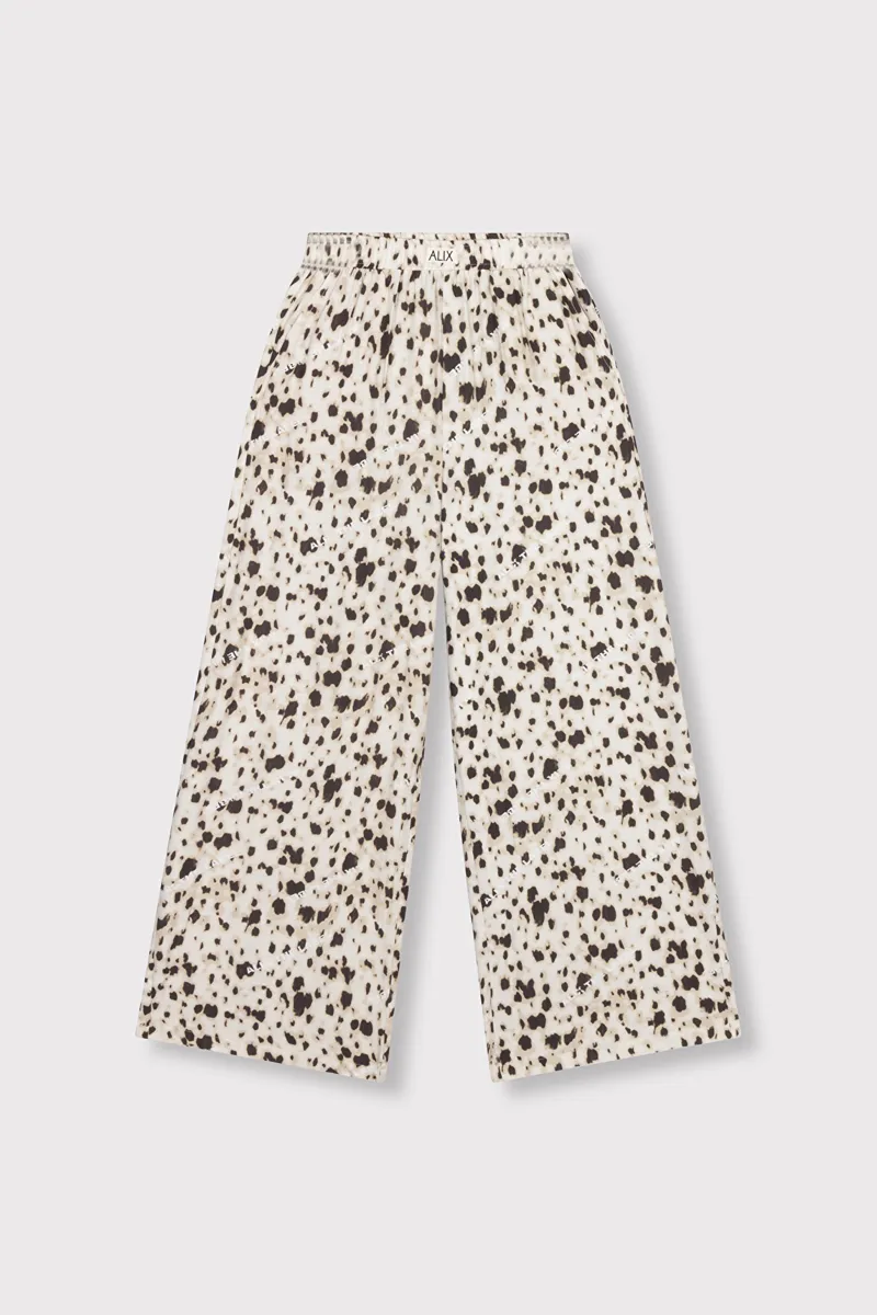 Ladies Woven Animal Wide Leg Pants van ALIX The Label, kleur Animal