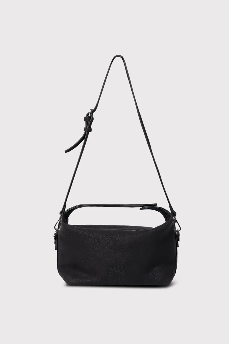 Ladies Woven Faux Leather Small Bag van ALIX The Label, kleur Black