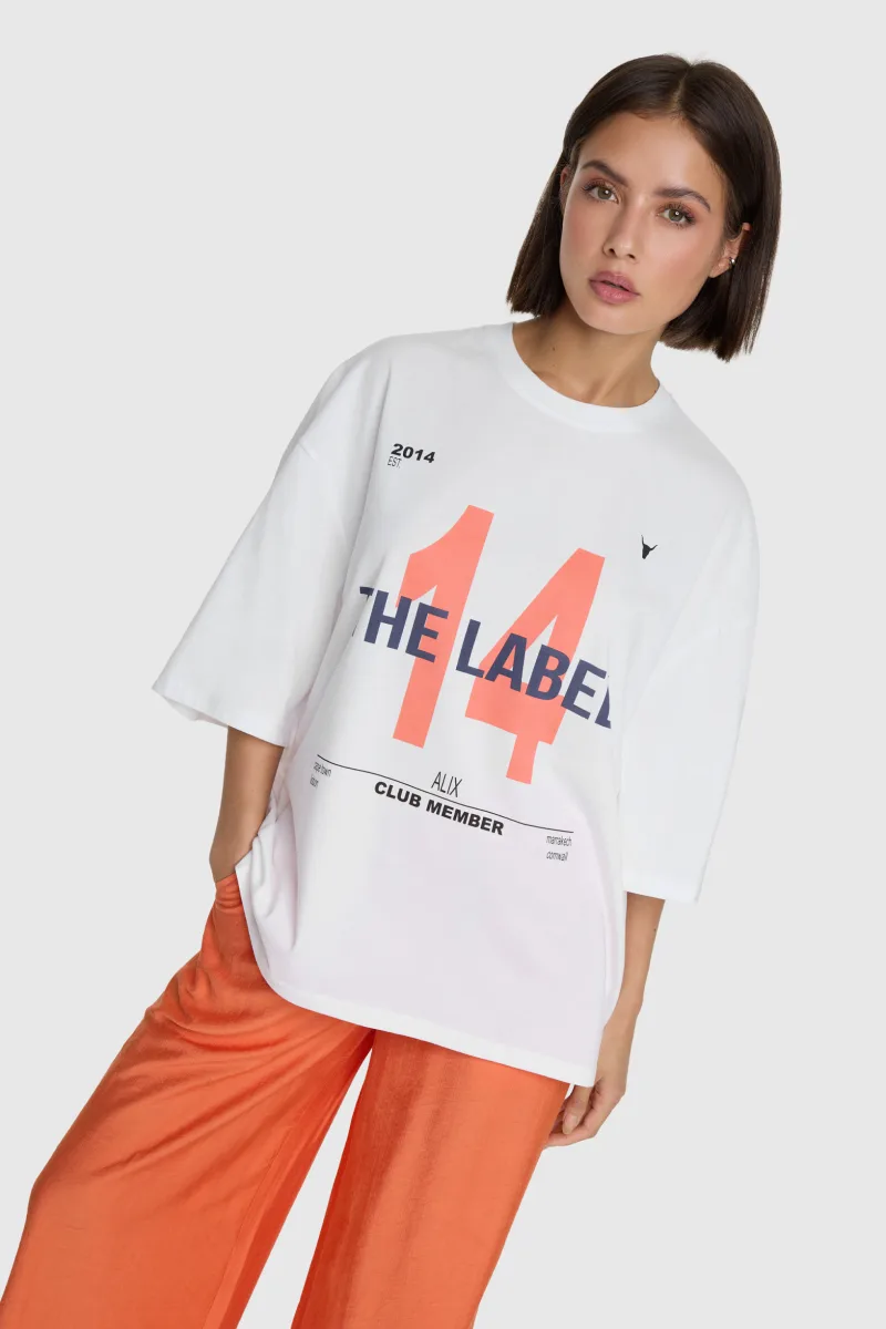 Ladies Woven Irregular Wide Leg Pants van ALIX The Label, kleur Soft Orange