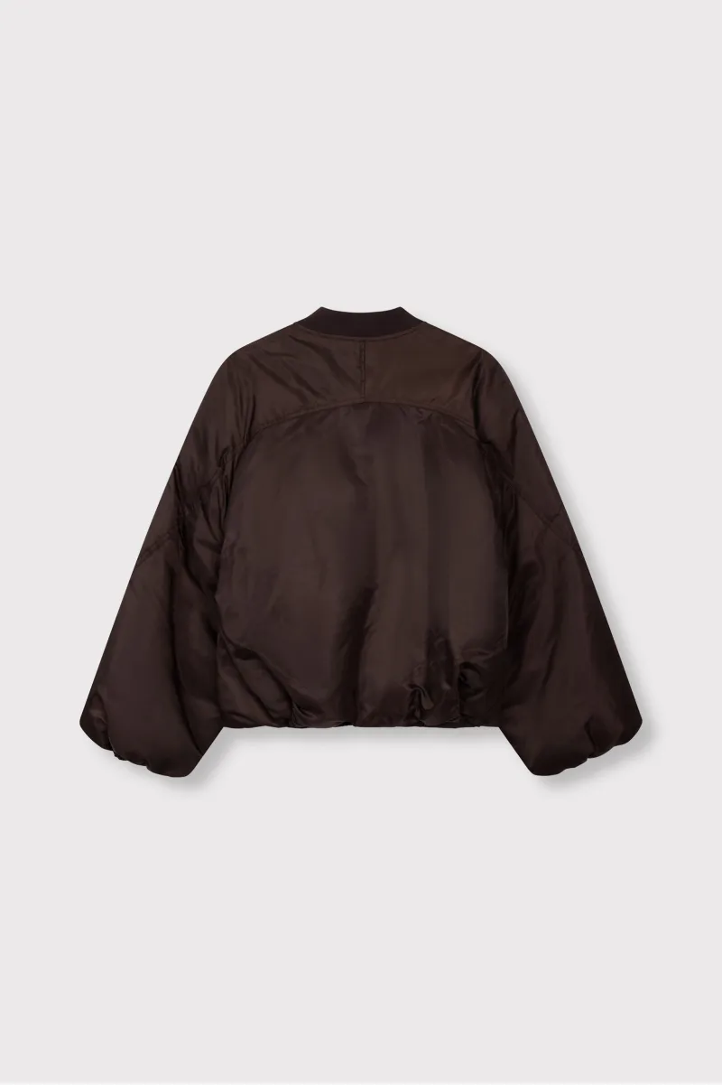Ladies Woven Nylon Jacket van ALIX The Label, kleur Deep Brown