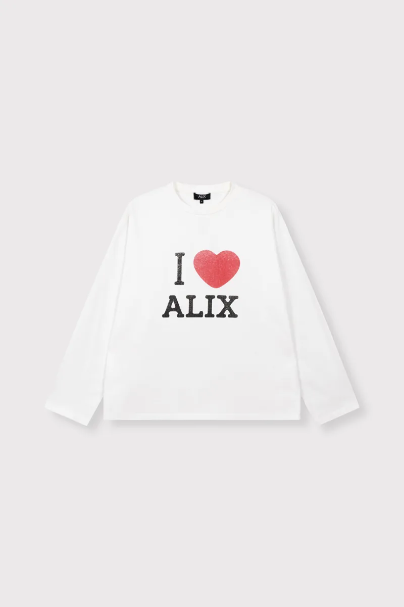 Longsleeve I Love Alix van ALIX The Label, kleur Soft White