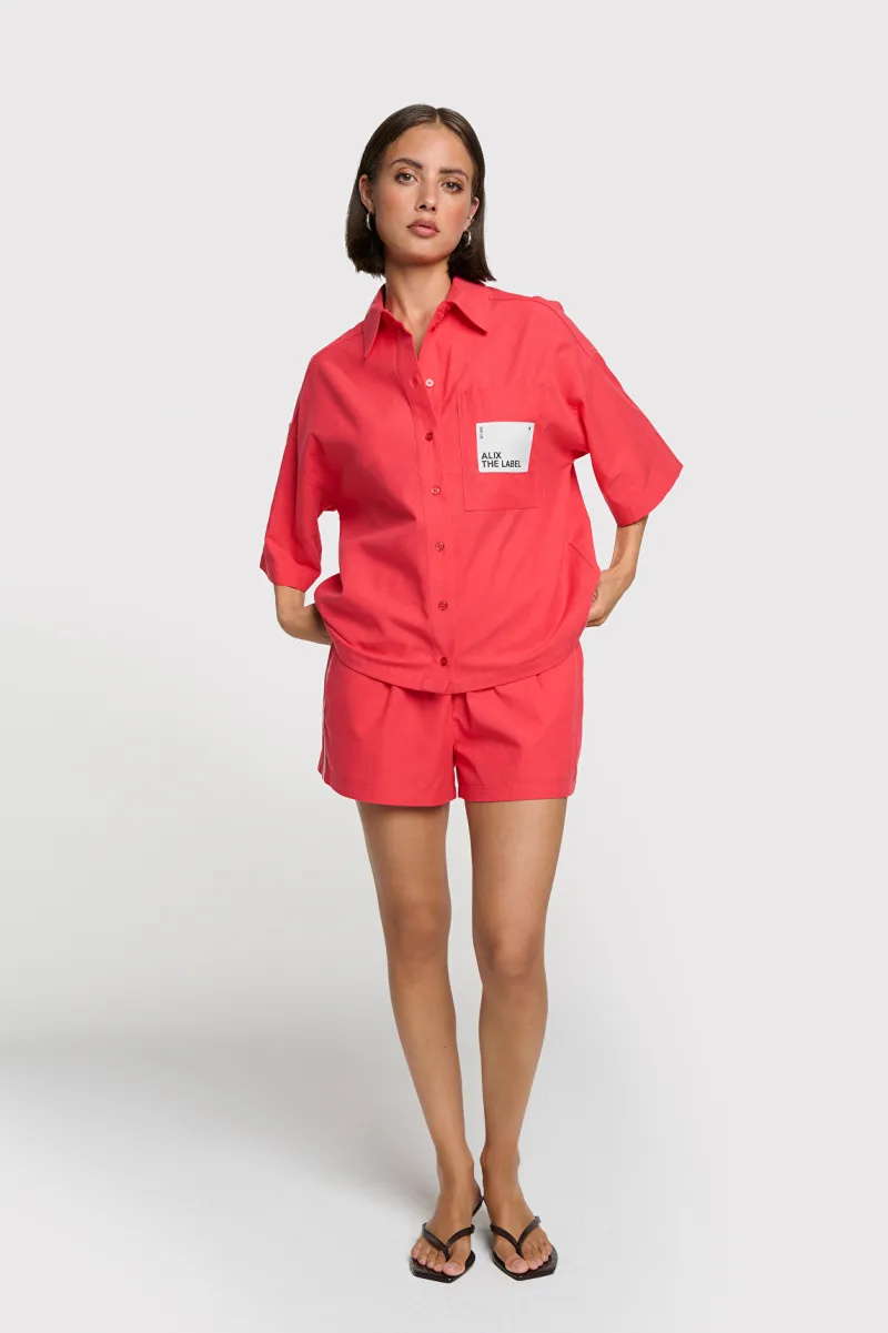 Sporty Shorts van ALIX The Label, kleur Light Red
