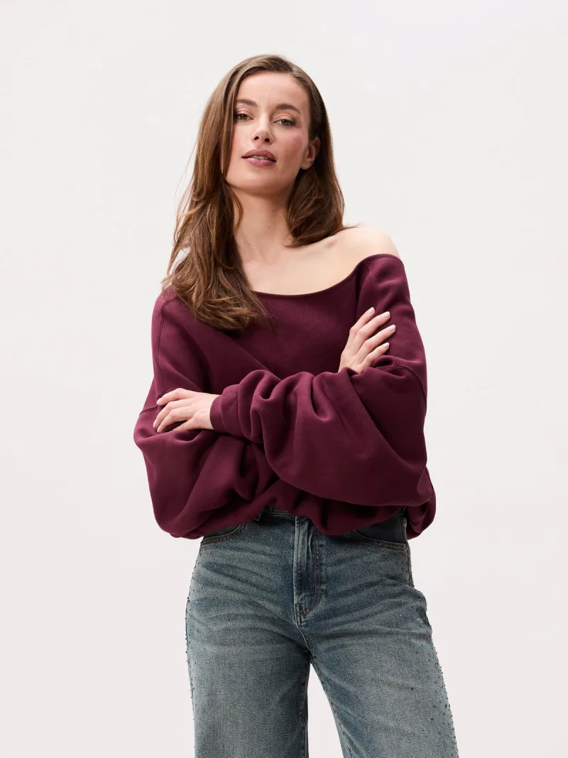 Back Detailed Sweater van Catwalk Junkie, kleur Merlot