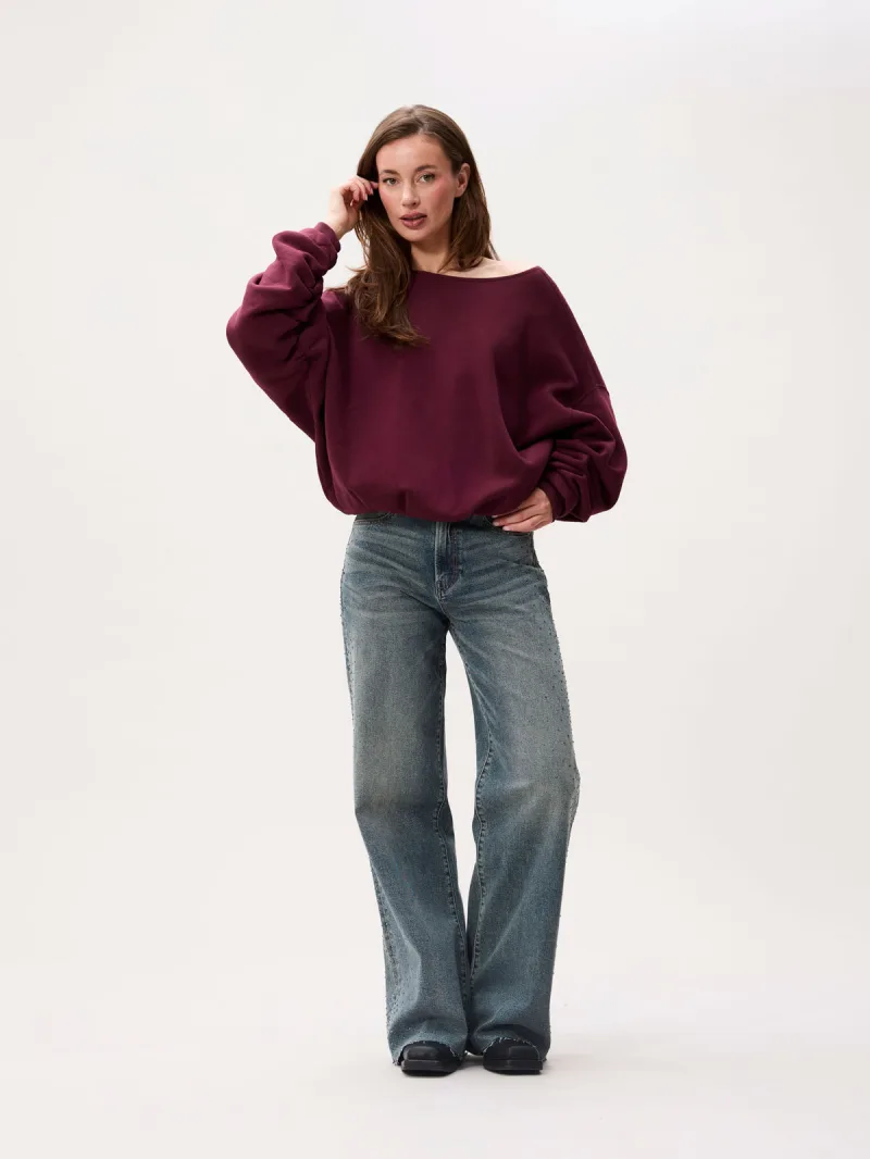 Back Detailed Sweater van Catwalk Junkie, kleur Merlot