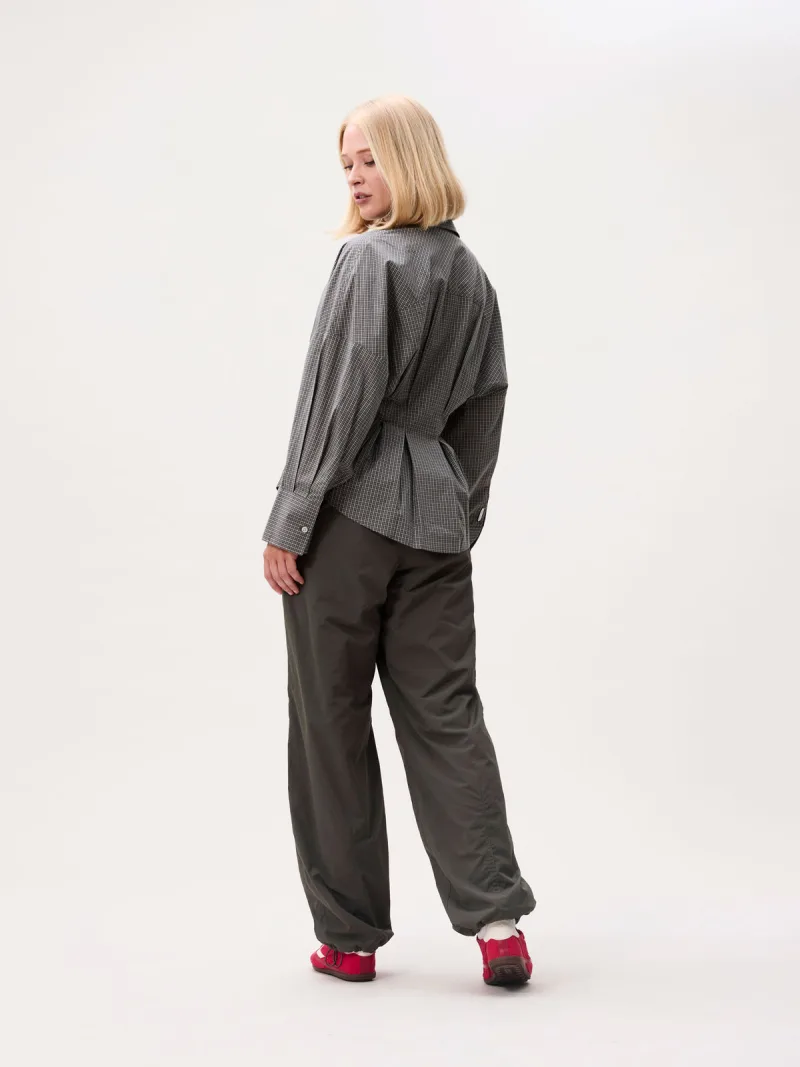 Check Blouse With Waist Pleats van Catwalk Junkie, kleur Dark Green