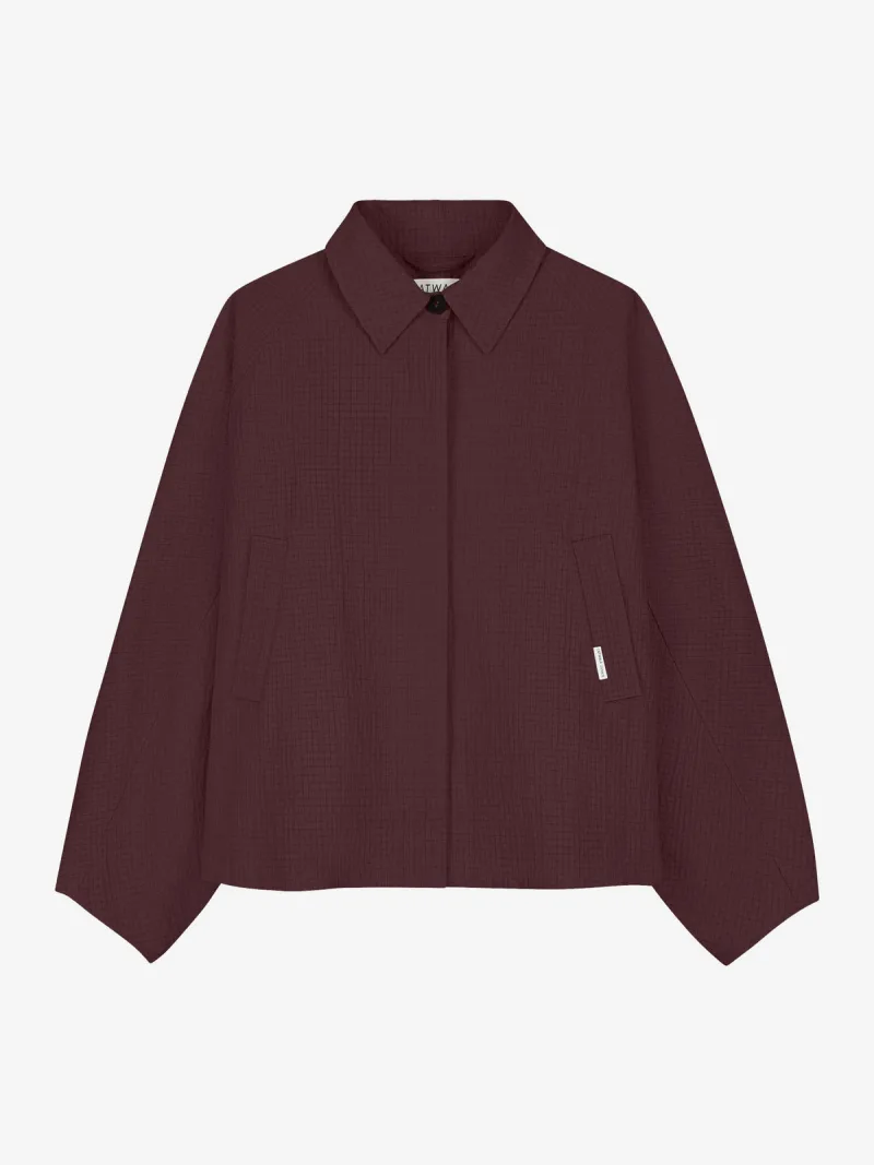Check Cape Jacket van Catwalk Junkie, kleur Plum