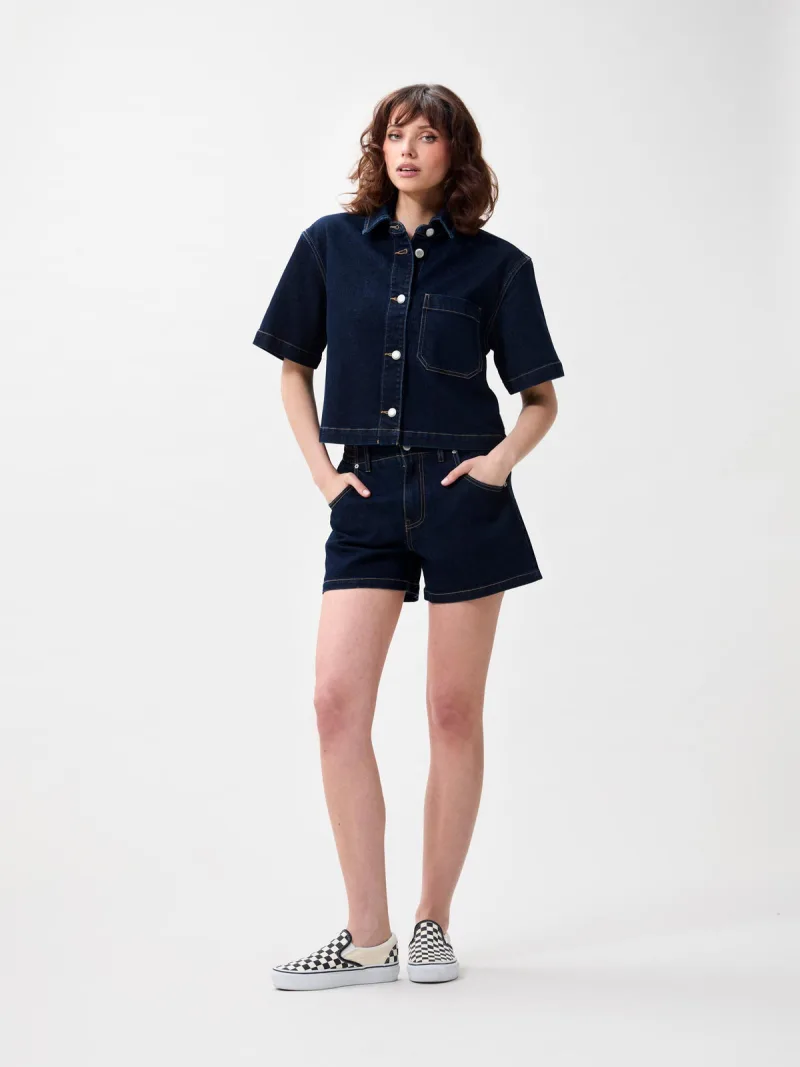 Denim Shorts With Elastic Waistband van Catwalk Junkie, kleur Dark Blue