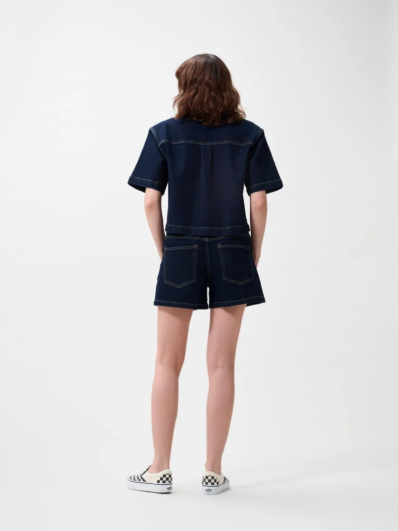 Denim Shorts With Elastic Waistband van Catwalk Junkie, kleur Dark Blue