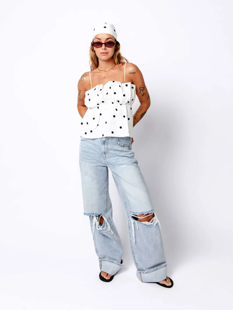 Dotted Scarf van Catwalk Junkie, kleur Off White