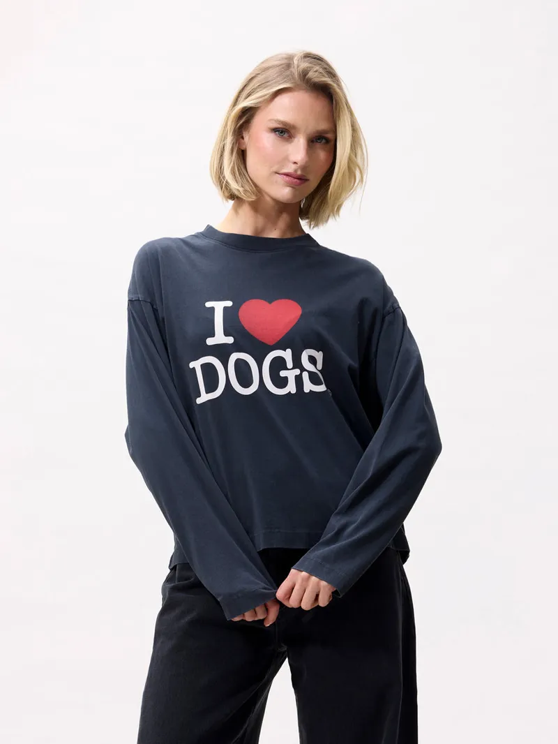 Graphic Dog Long Sleeve van Catwalk Junkie, kleur Dark Grey