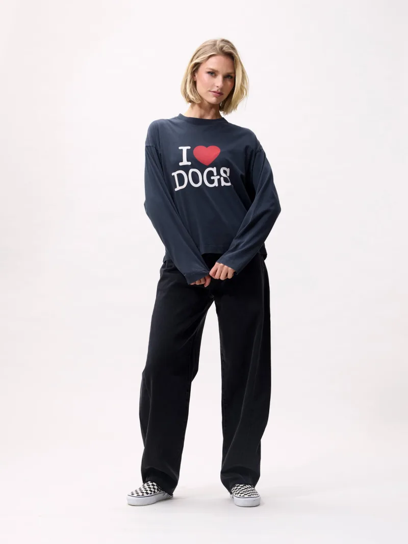 Graphic Dog Long Sleeve van Catwalk Junkie, kleur Dark Grey