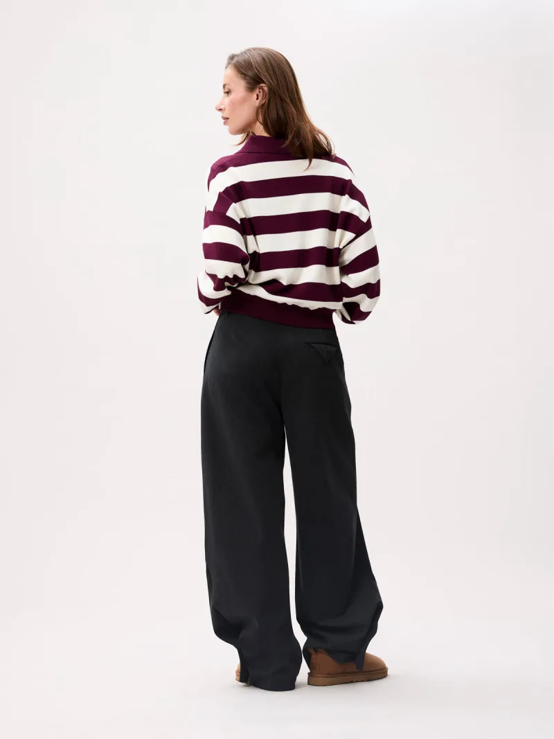 Knitted Polo van Catwalk Junkie, kleur Merlot