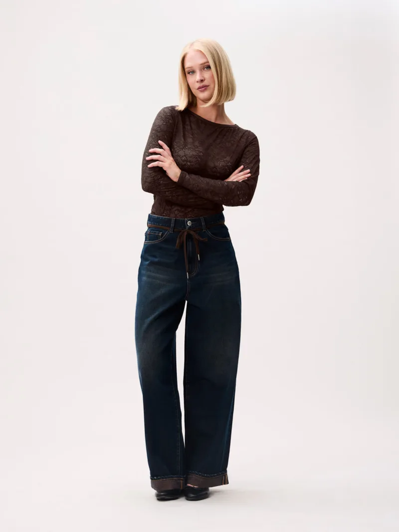 Lace Long Sleeve van Catwalk Junkie, kleur Dark Cacao
