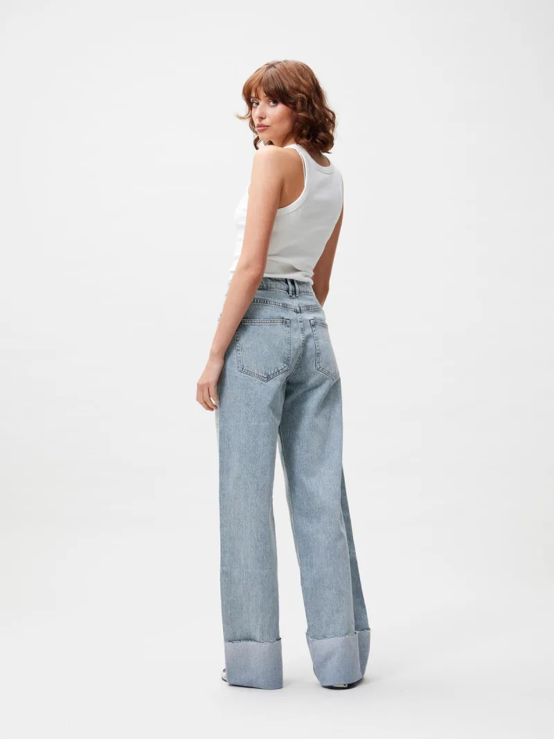 Loose Fit Jeans With Fold van Catwalk Junkie, kleur Light Blue