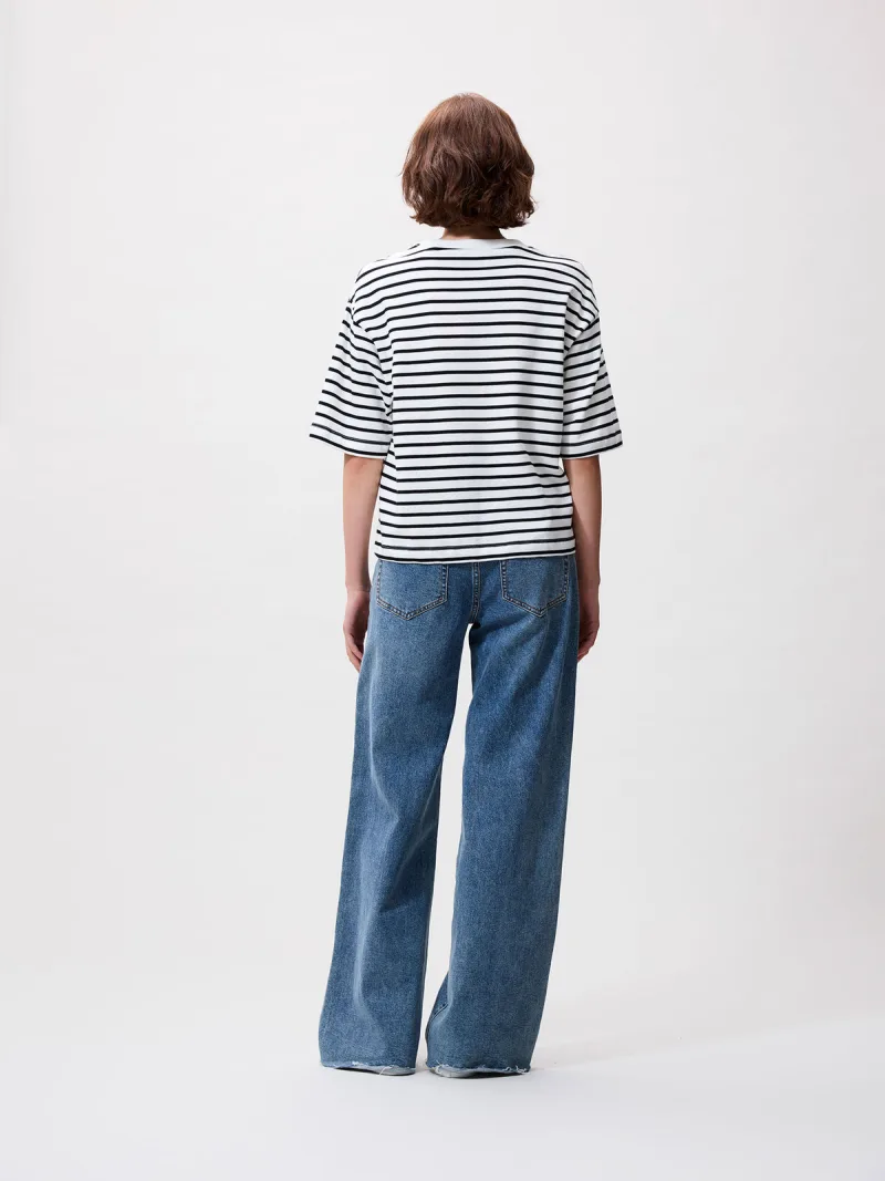 Loose Fit Striped Tshirt van Catwalk Junkie, kleur Black