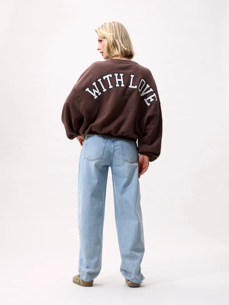 Oversized Graphic Sweater van Catwalk Junkie, kleur Rocky Road