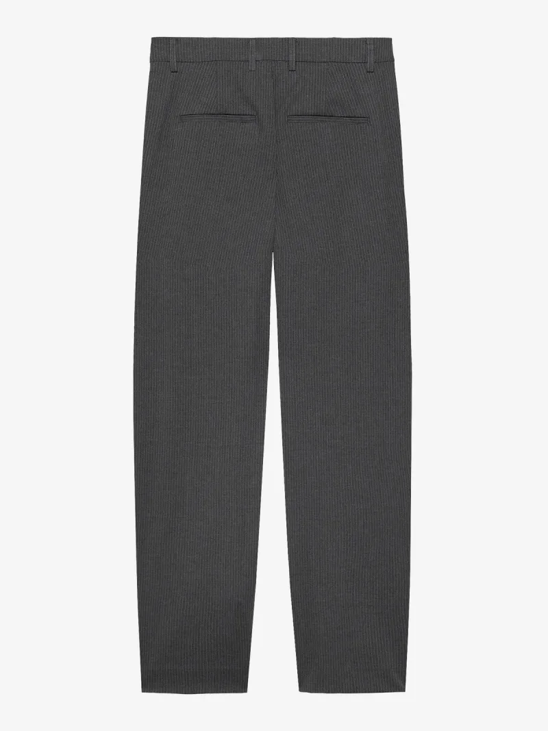 Pinstripe Tapered Trousers van Catwalk Junkie, kleur Dark Grey Melange