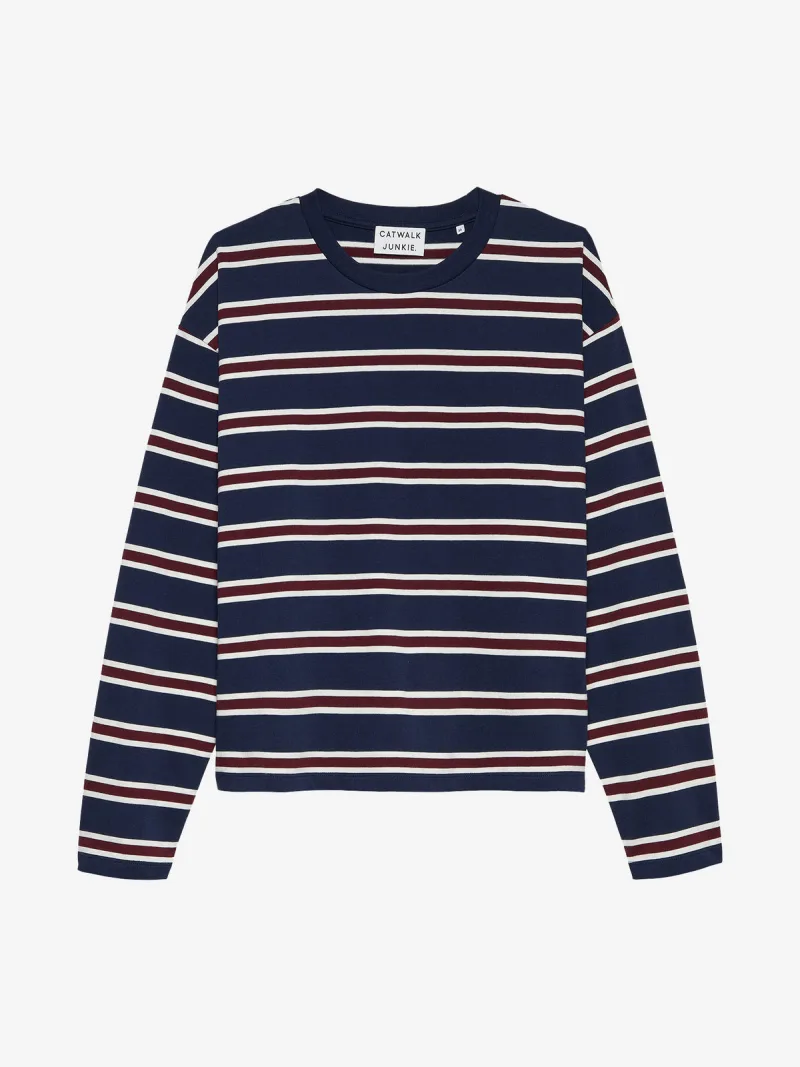 Striped Long Sleeve van Catwalk Junkie, kleur Navy Blazer