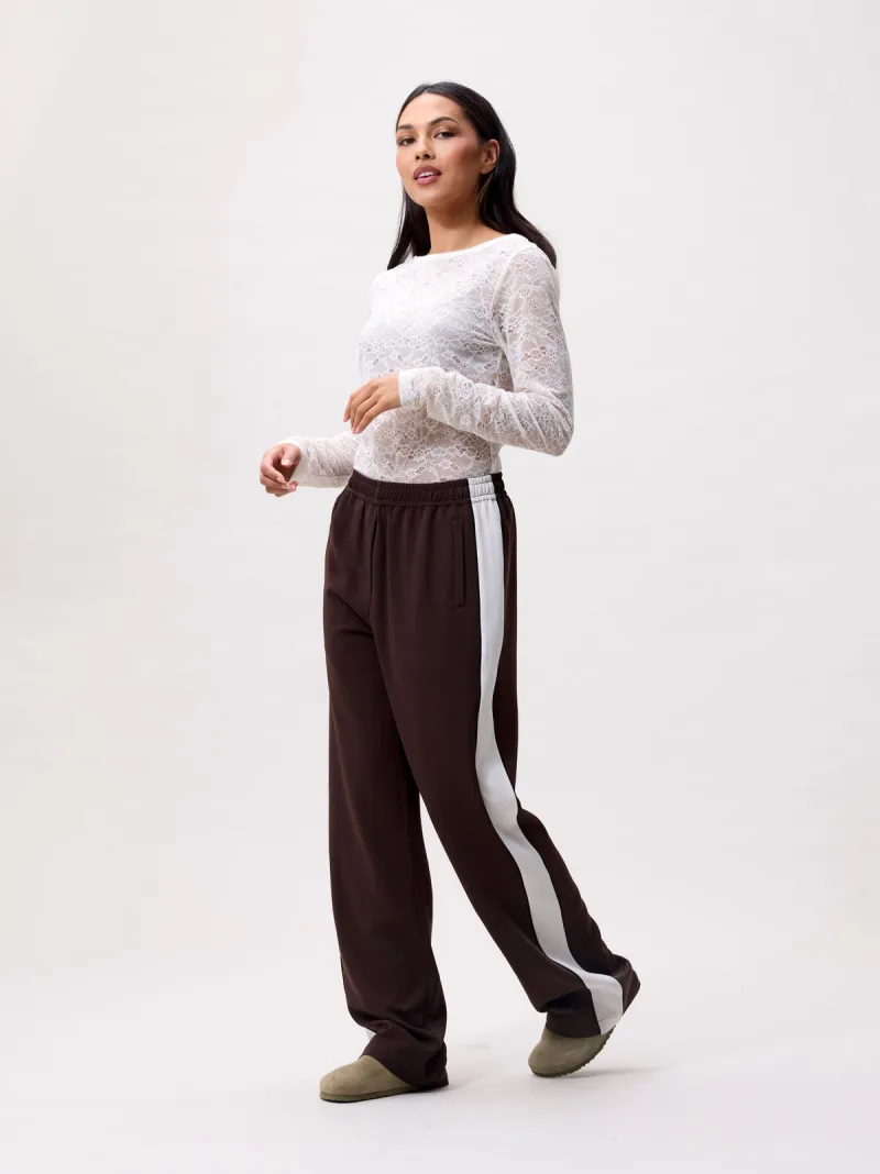 Tracksuit With Piping van Catwalk Junkie, kleur Coffee Bean