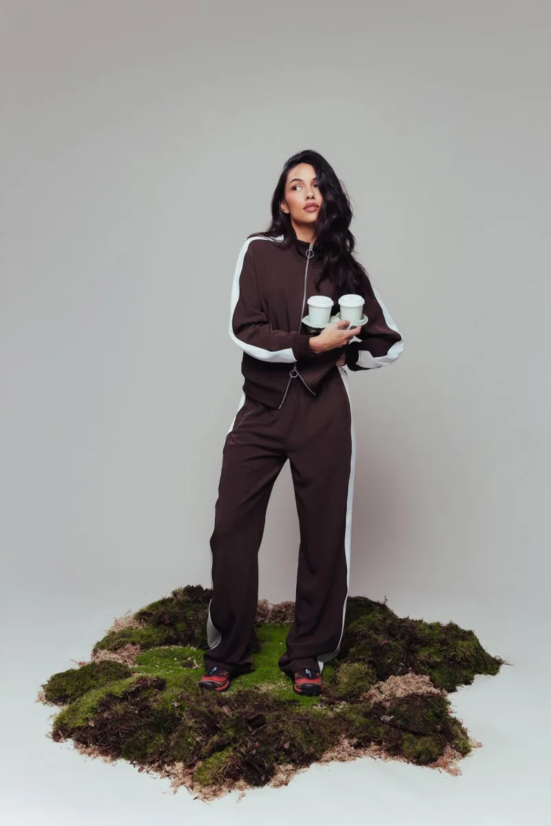 Tracksuit With Piping van Catwalk Junkie, kleur Coffee Bean