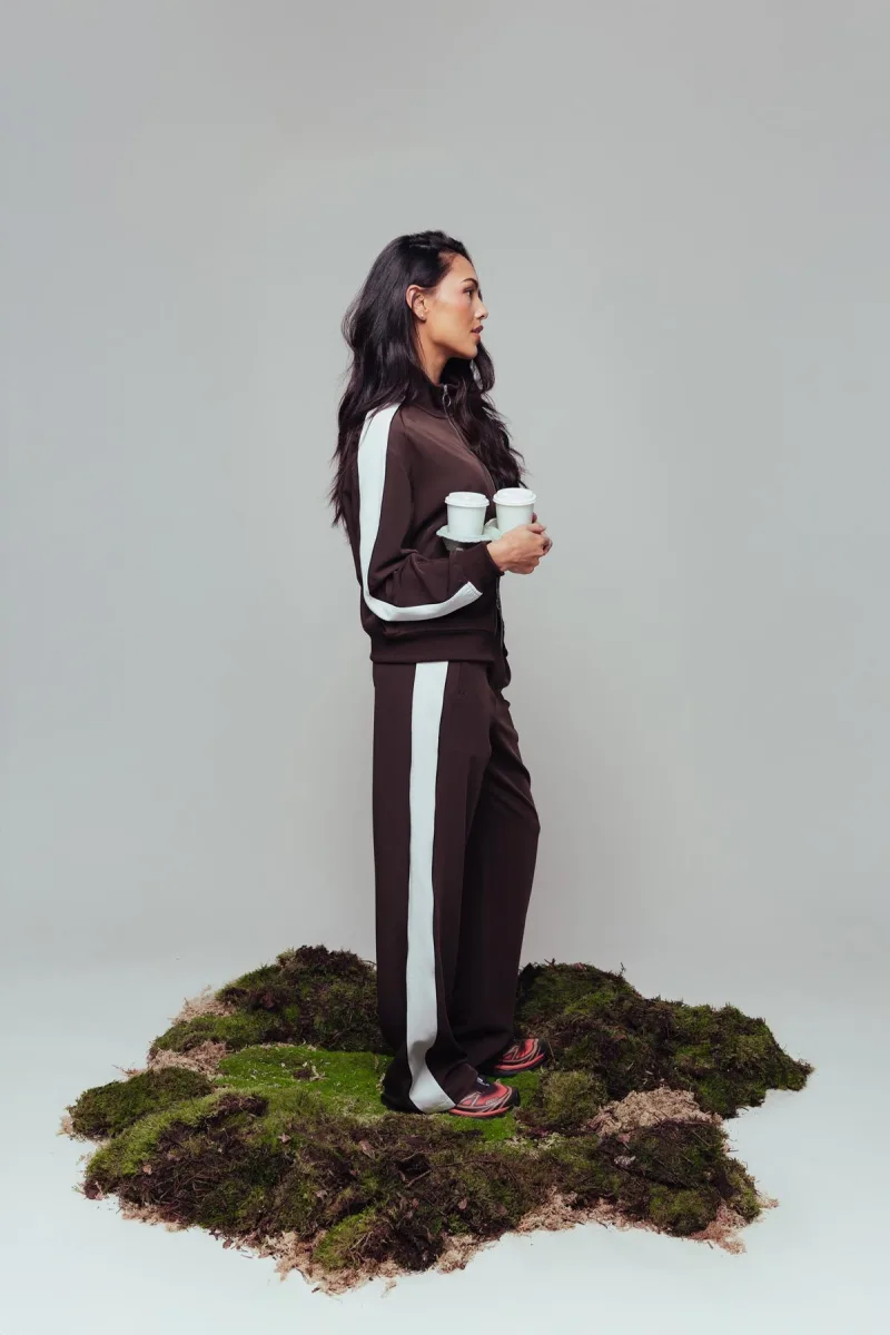 Tracksuit With Piping van Catwalk Junkie, kleur Coffee Bean