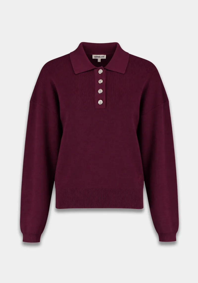 Trui Bobby van Harper & Yve, kleur Red Port
