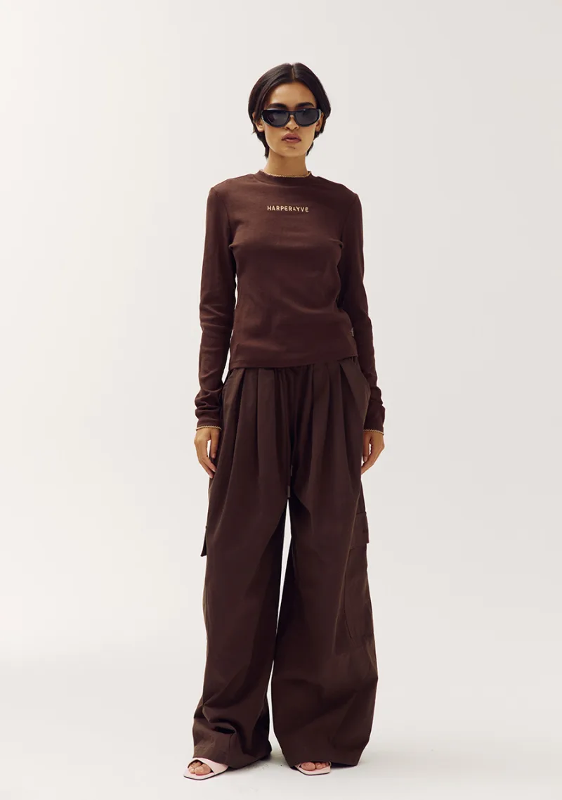 T-shirt Cammy van Harper & Yve, kleur Chocolate Martini