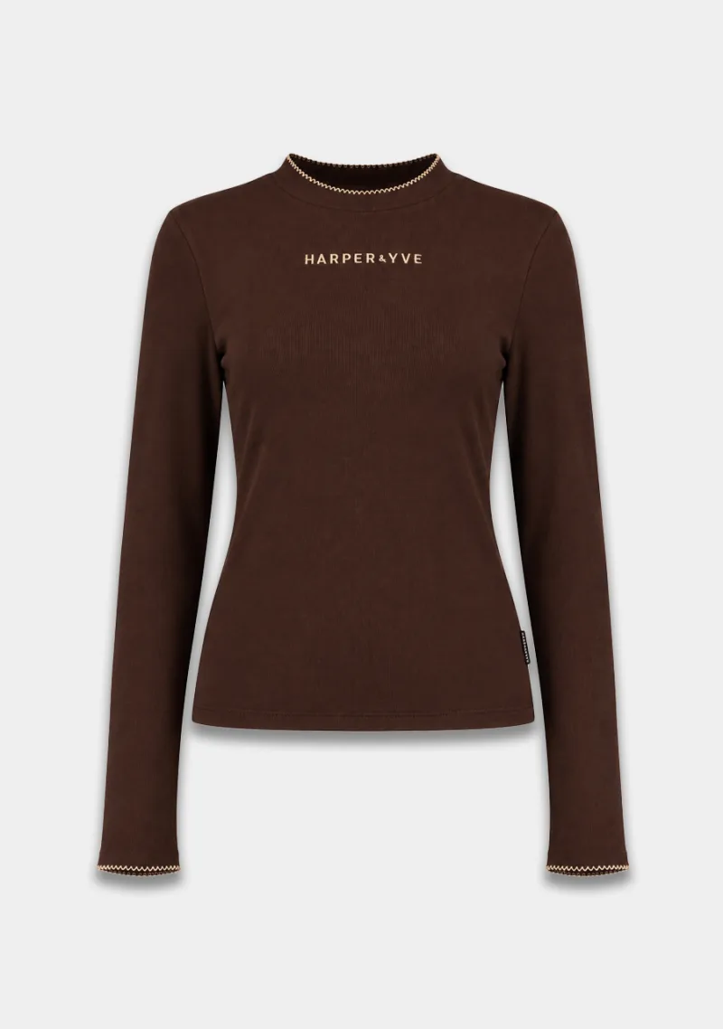 T-shirt Cammy van Harper & Yve, kleur Chocolate Martini