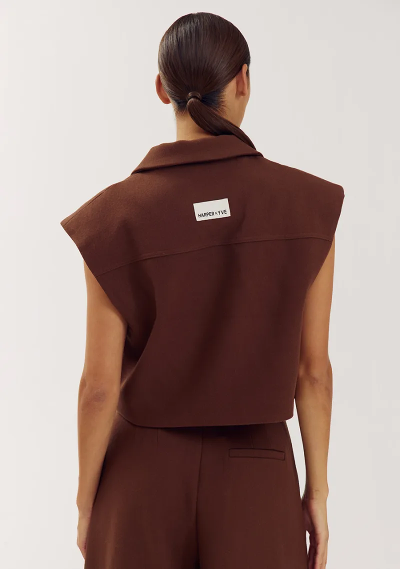 Gilet Esmee van Harper & Yve, kleur Brown
