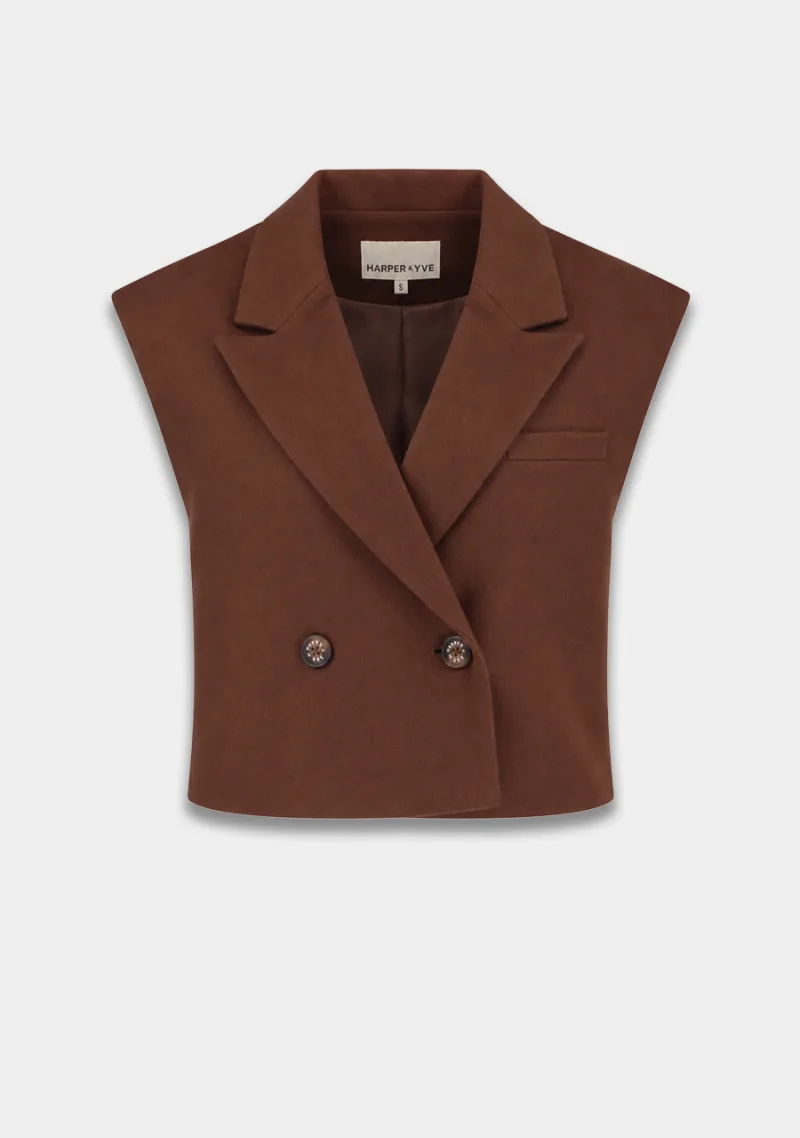 Gilet Esmee van Harper & Yve, kleur Brown