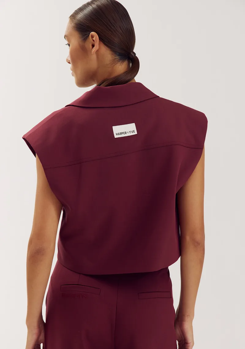 Esmee Gilet van Harper & Yve, kleur Tipsy Red