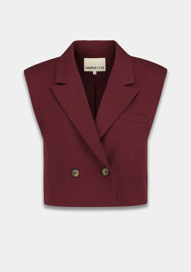 Esmee Gilet van Harper & Yve, kleur Tipsy Red