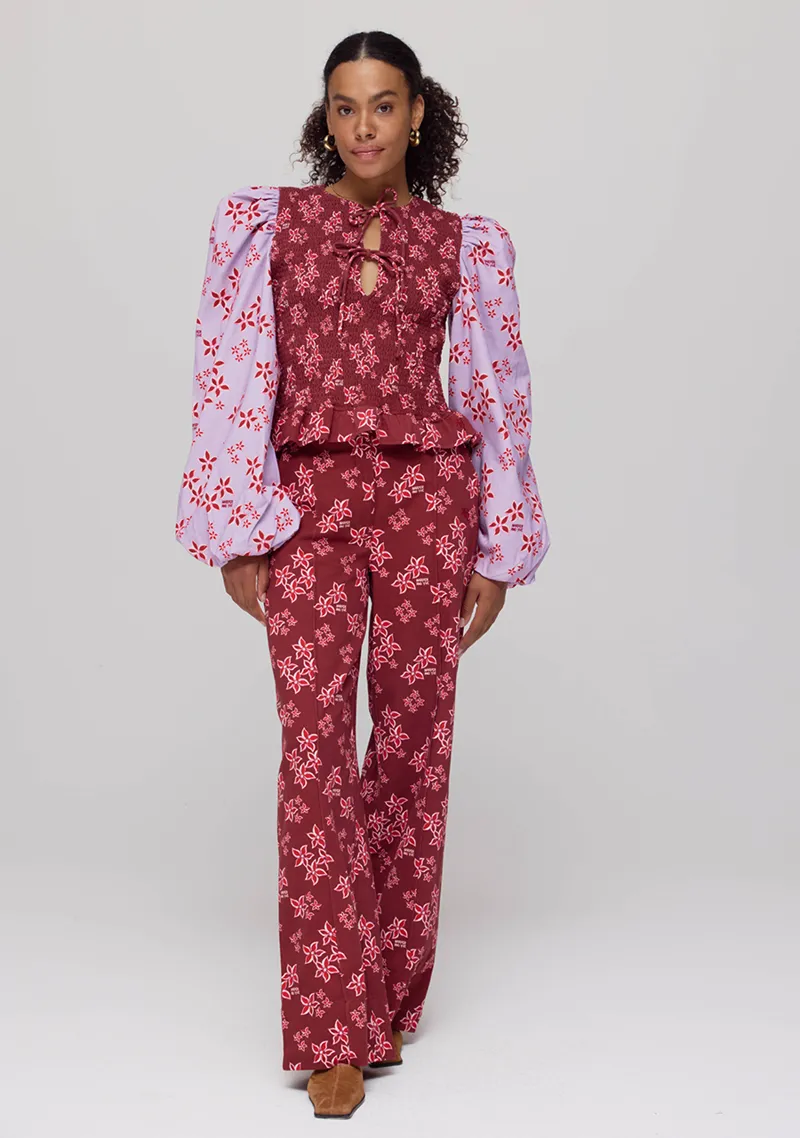 Broek Holly van Harper & Yve, kleur Pink Star- Wine Berry
