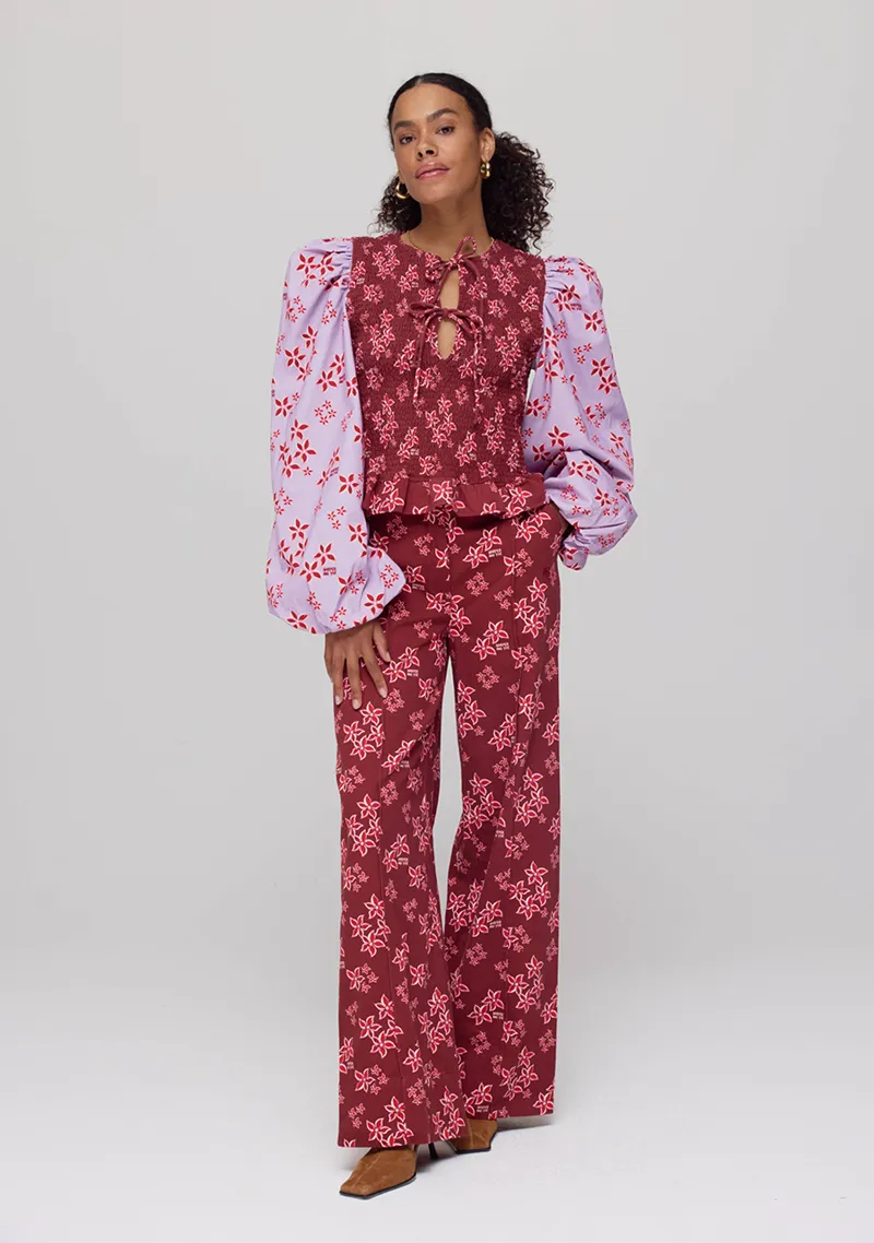 Broek Holly van Harper & Yve, kleur Pink Star- Wine Berry