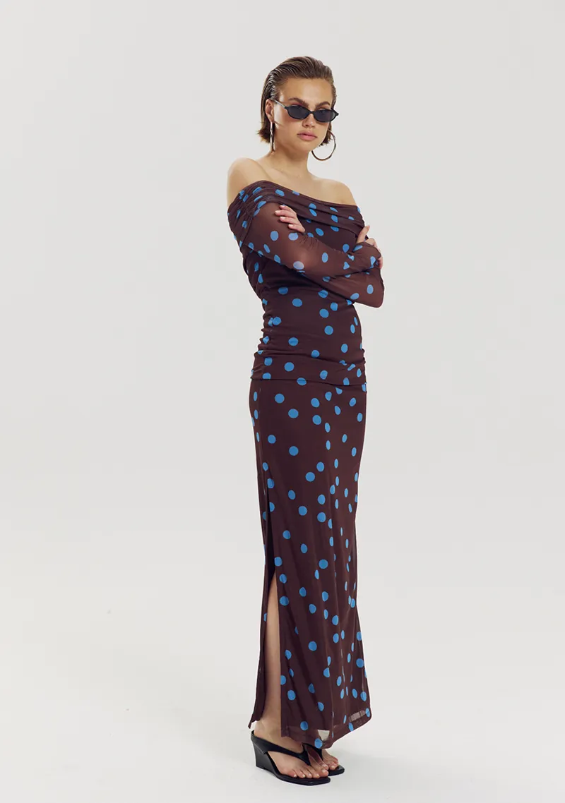 Leny Skirt van Harper & Yve, kleur Blue Polka Dot