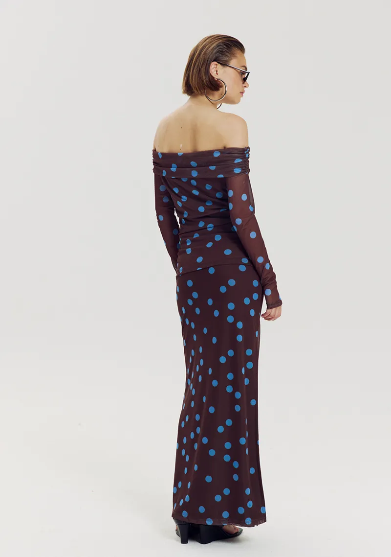 Leny Skirt van Harper & Yve, kleur Blue Polka Dot