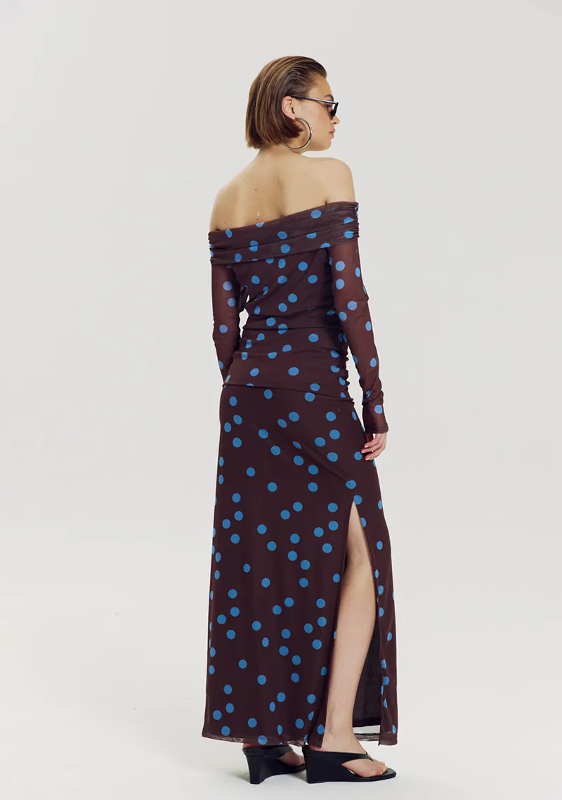Leny Skirt van Harper & Yve, kleur Blue Polka Dot