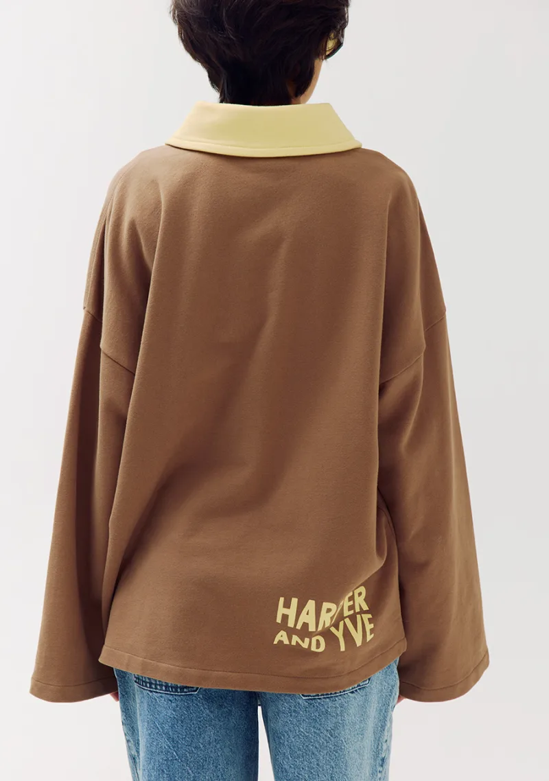 Pollie Jumper van Harper & Yve, kleur Muddy Taupe / Hot Fudge