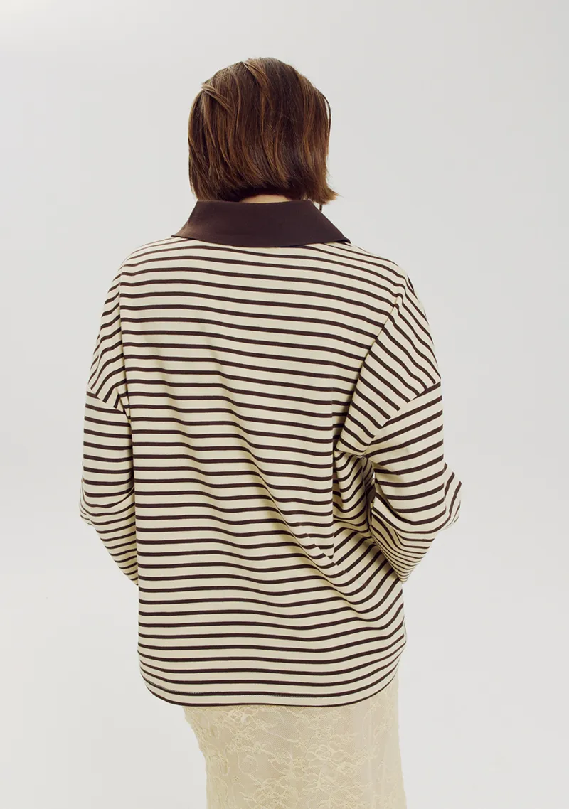 Pollie Jumper van Harper & Yve, kleur Hot Fudge Stripe