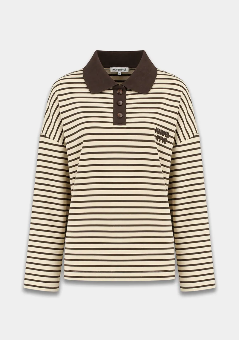Pollie Jumper van Harper & Yve, kleur Hot Fudge Stripe