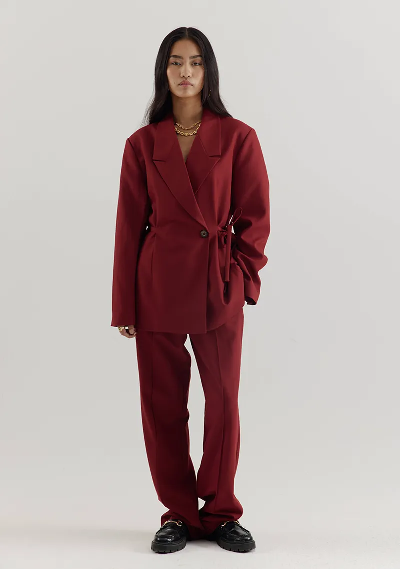 Broek Poppy van Harper & Yve, kleur Wine Berry